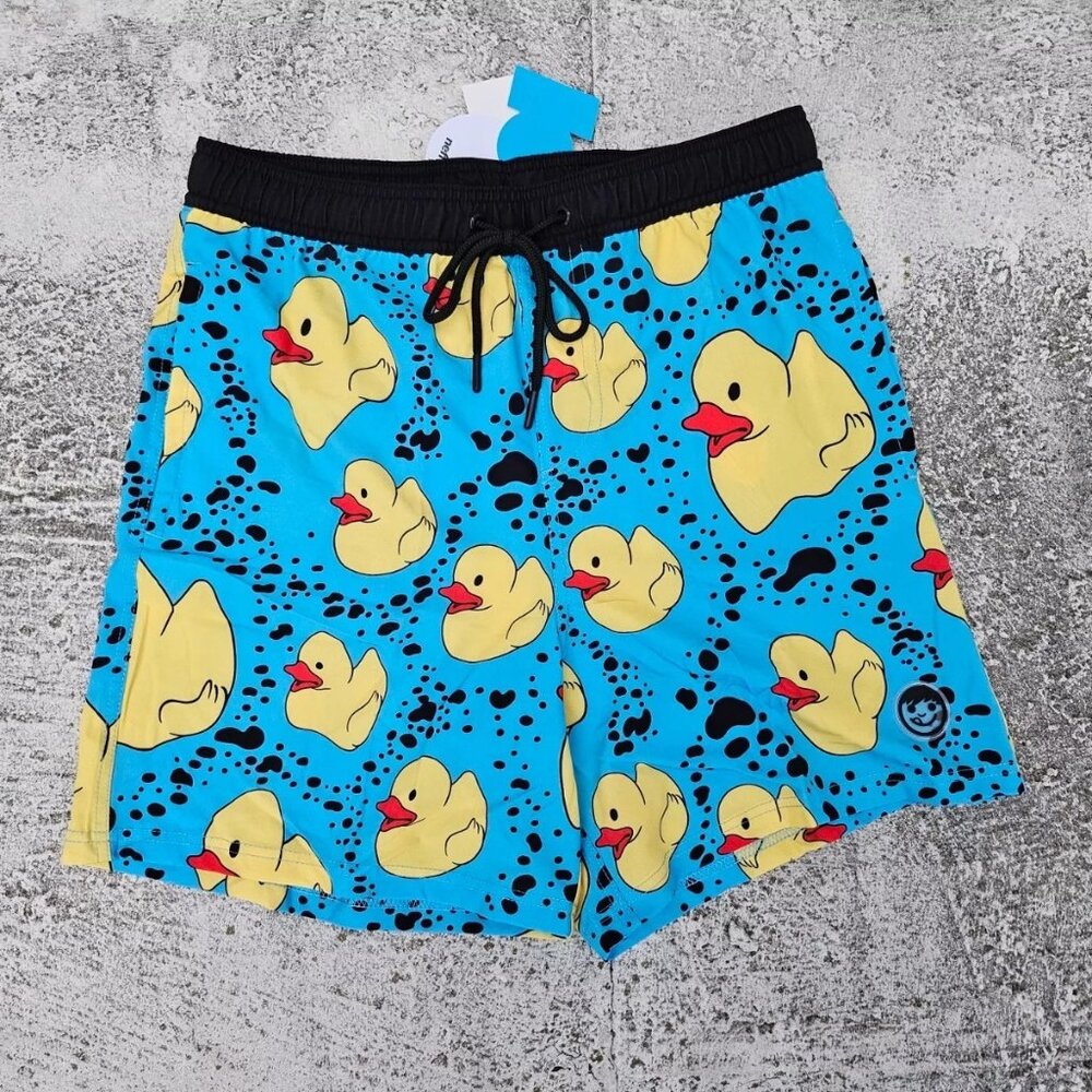 Neff Men Shorts Yellow Ducks Volley Shorts Size Large